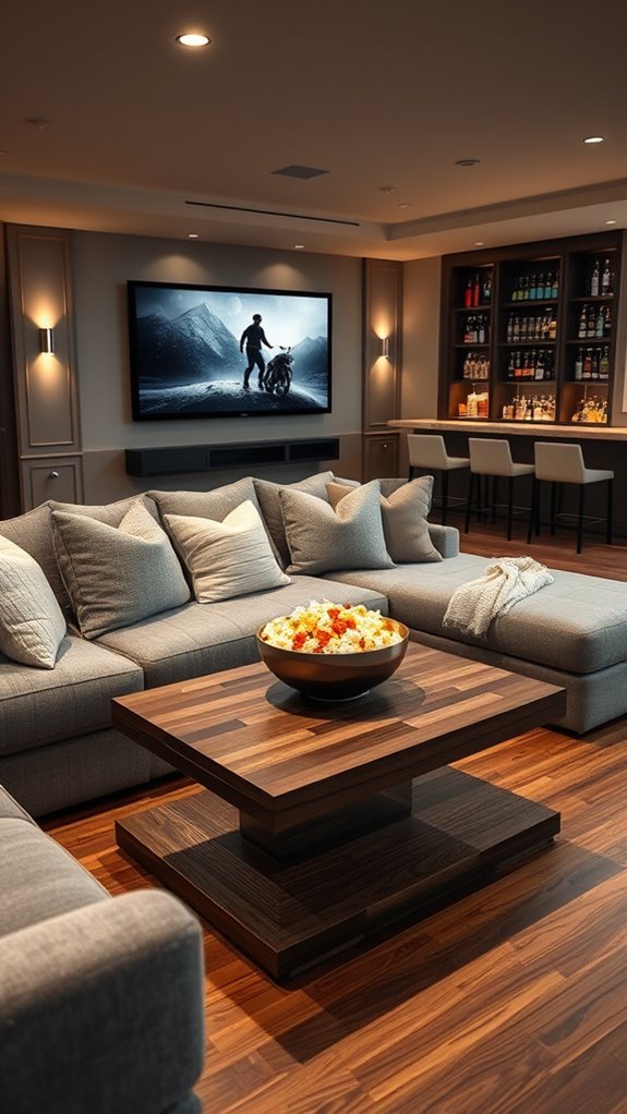 fun basement entertainment space