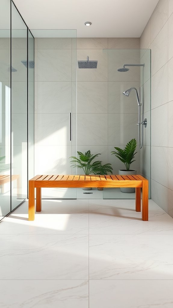 functional and stylish shower bench