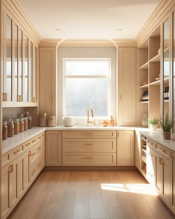 functional beige pantry design