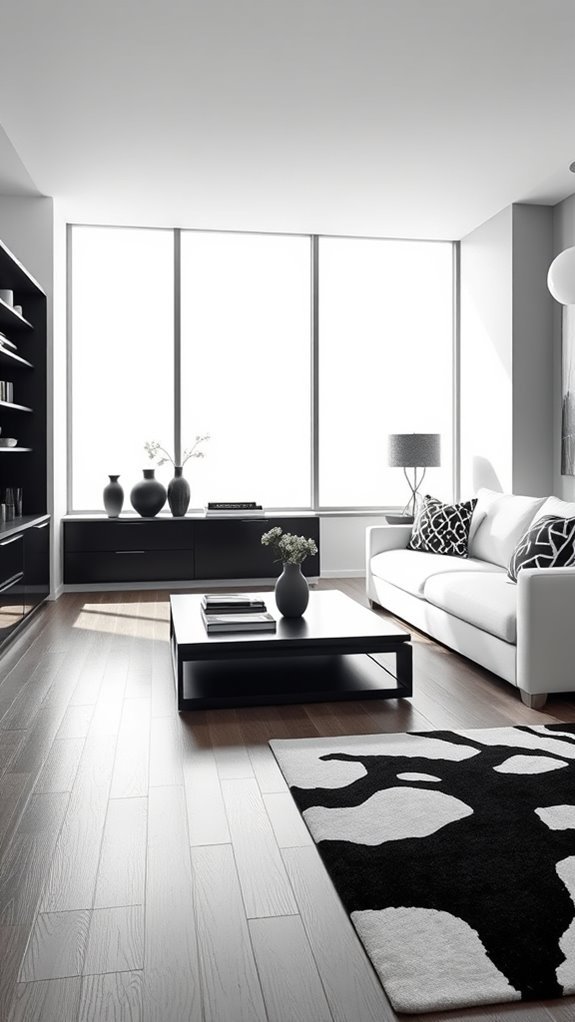 functional black and white storage
