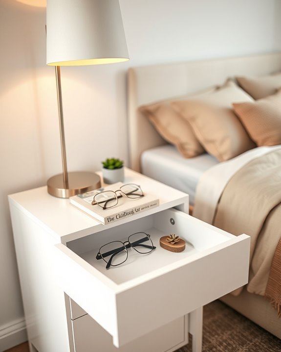 functional nightstand with storage
