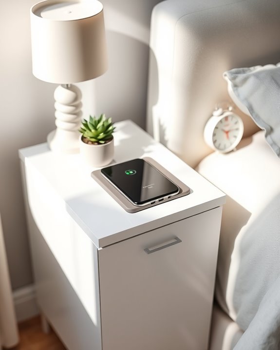 functional stylish nightstand charging