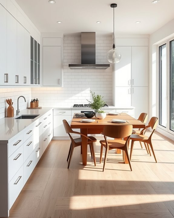 functional u shaped dining space