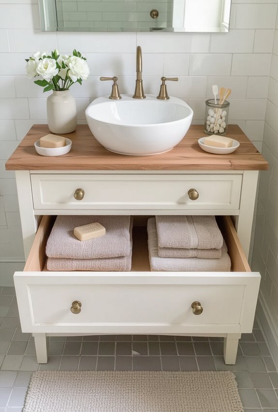 furniture repurposed into vanity