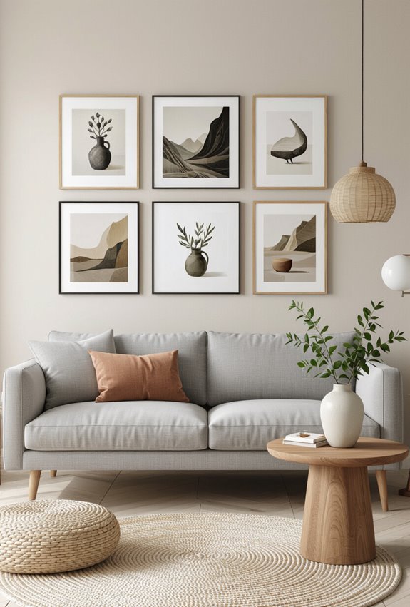 gallery wall showcasing silhouettes