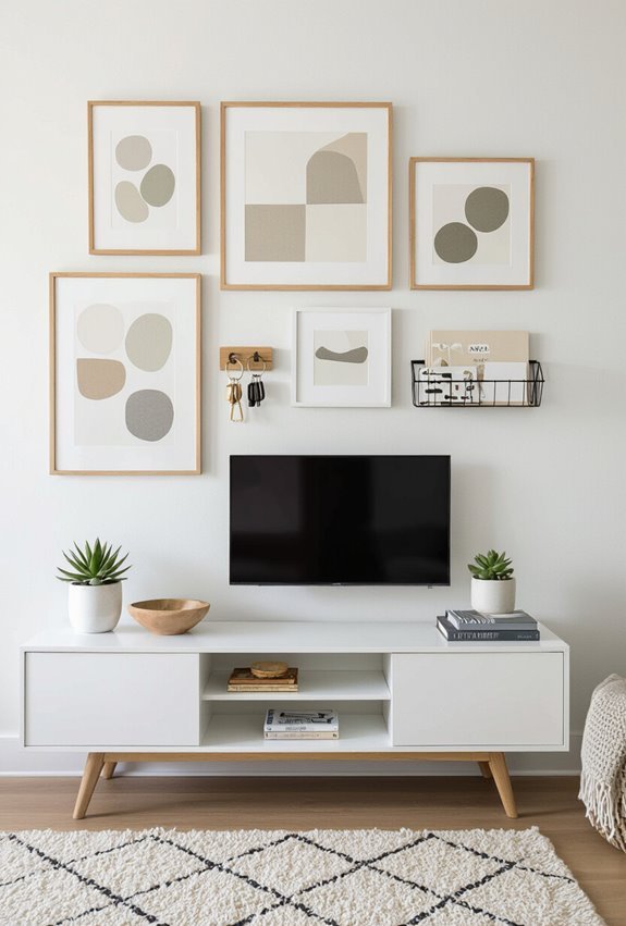 gallery wall with organizers