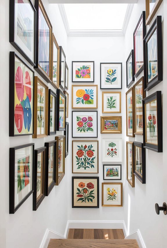 gallery walls in unexpected places