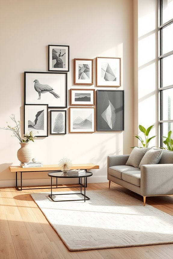 gallery walls with greenery