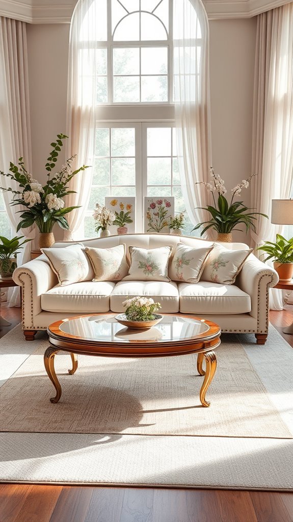 garden inspired living room decor