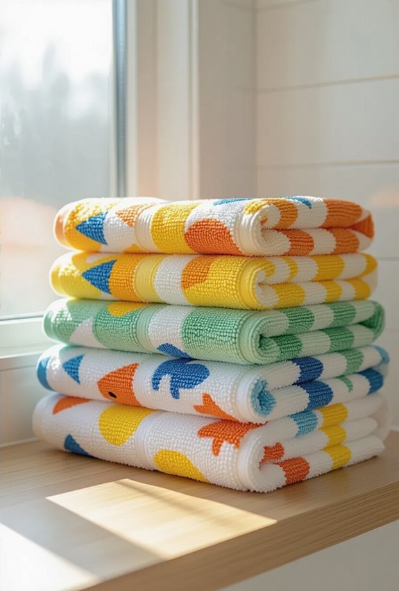 gender neutral pastel playful towels