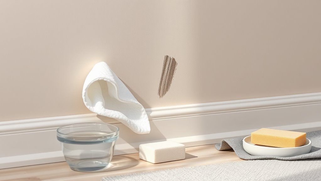 gentle blot sponge carefully