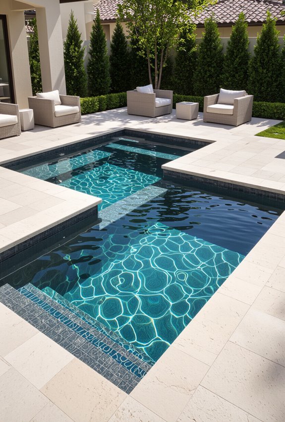 gentle sloped beach entry pool