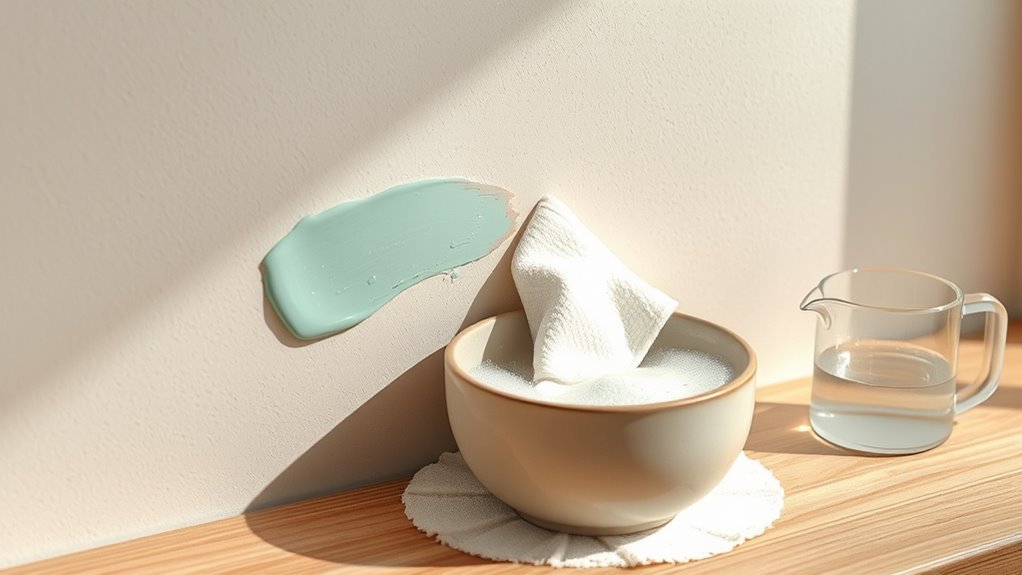 gentle warm soapy blotting