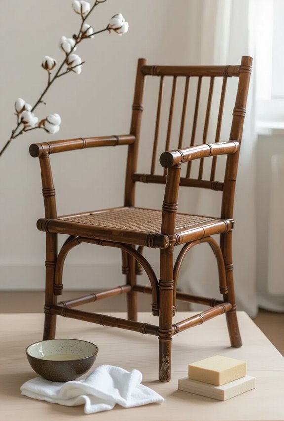 gently remove varnish from bamboo