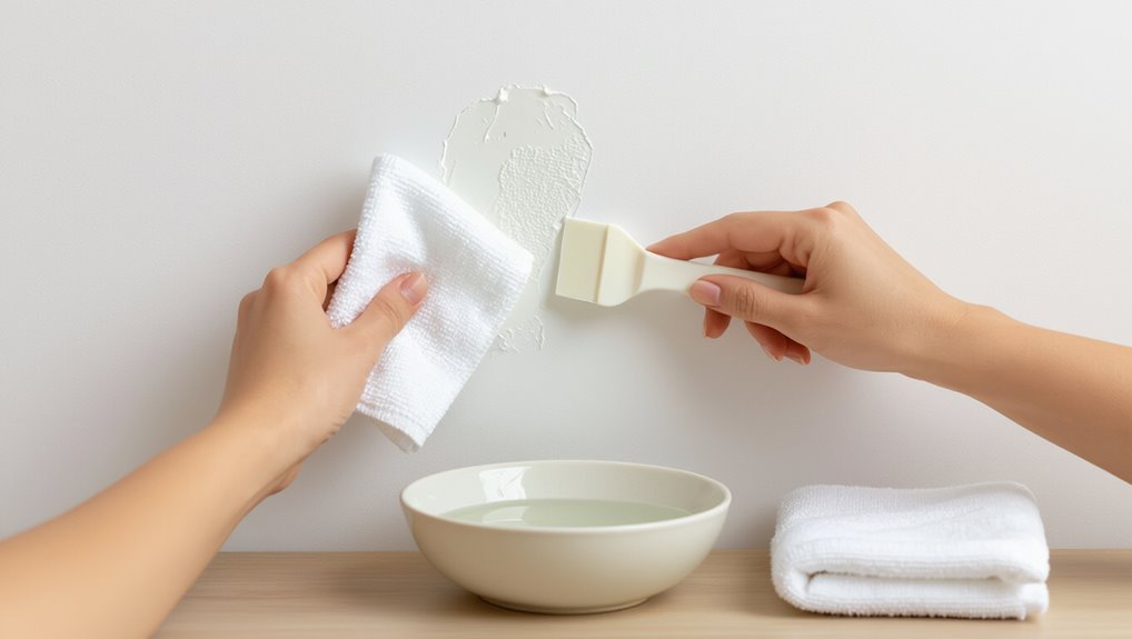 gently soften adhesive residue