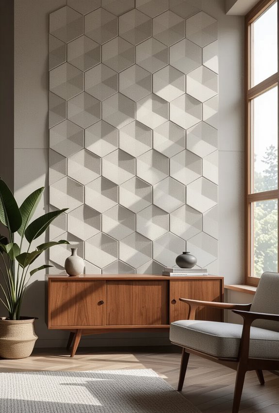 geometric acoustic decorative tiles