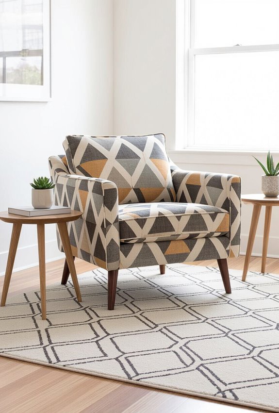 geometric fabrics unify modern interiors