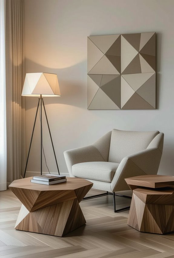 geometric furniture and decor
