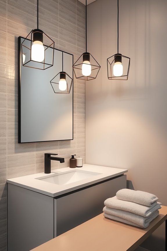 geometric lighting for bathrooms