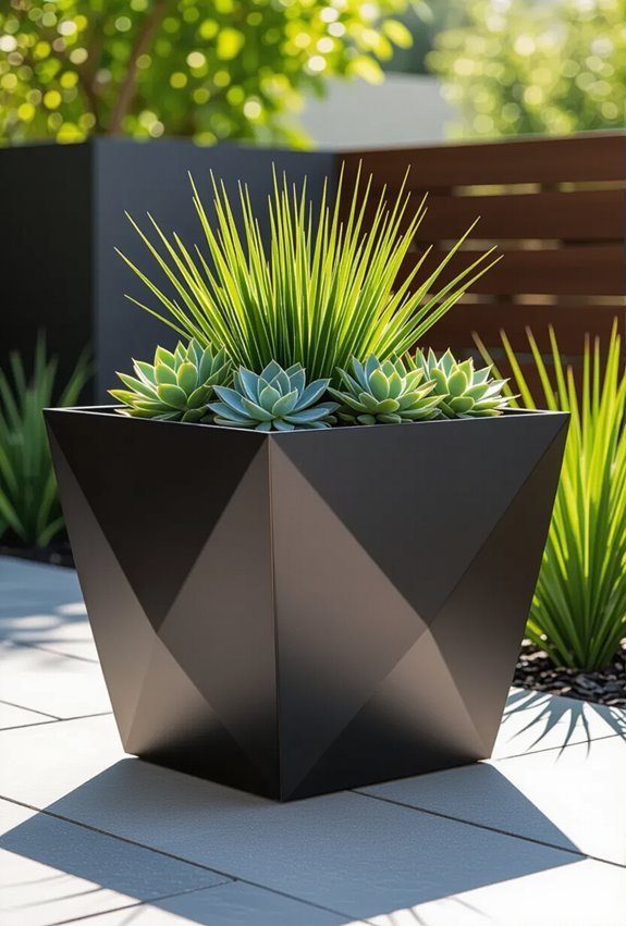 geometric metal planters edgy