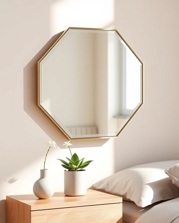 geometric mirrors enhance decor