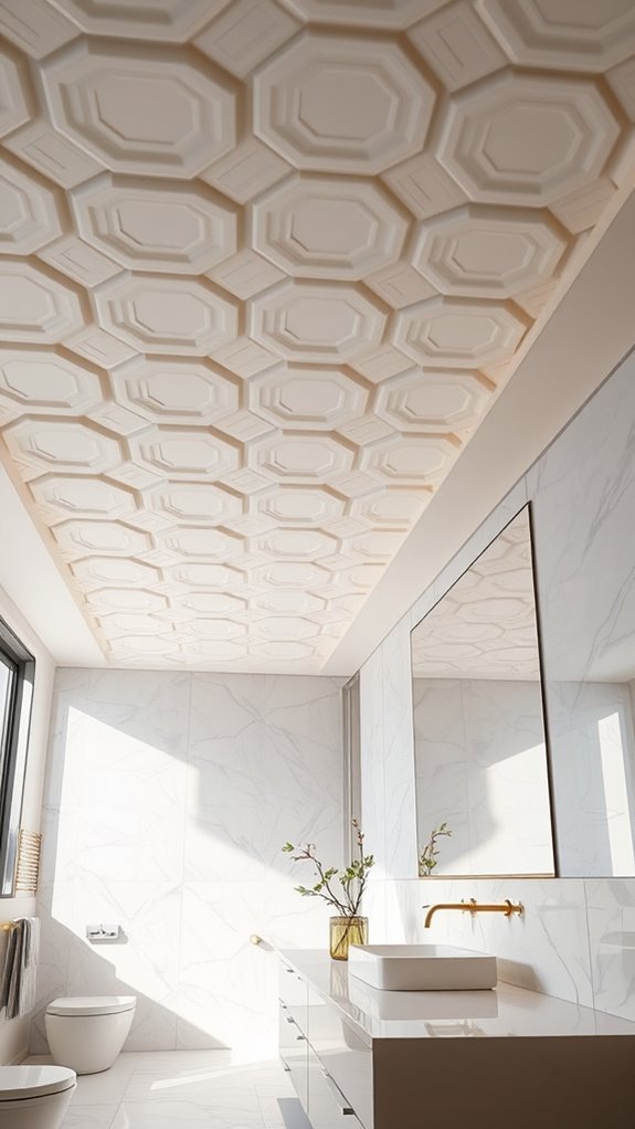 geometric panels enhance bathrooms