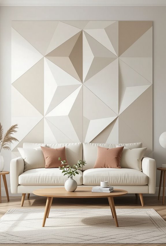 geometric patterned accent wall
