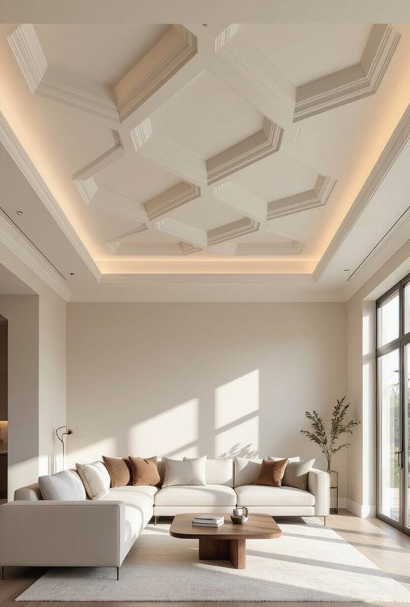geometric patterned ceiling focal point