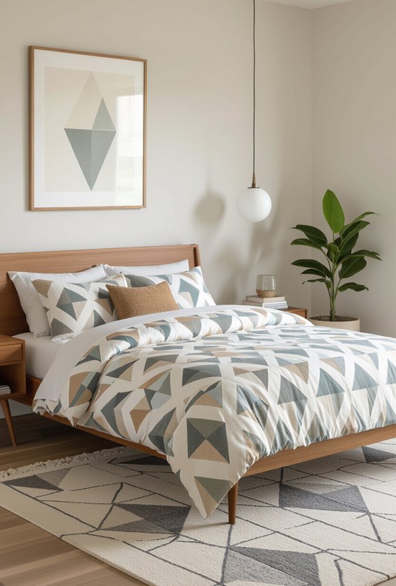 geometric pillows and rugs