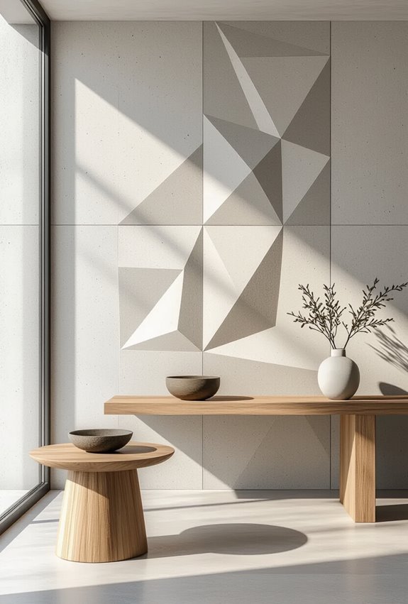 geometric textured concrete walls