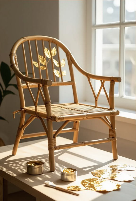gilded rattan metallic ombre