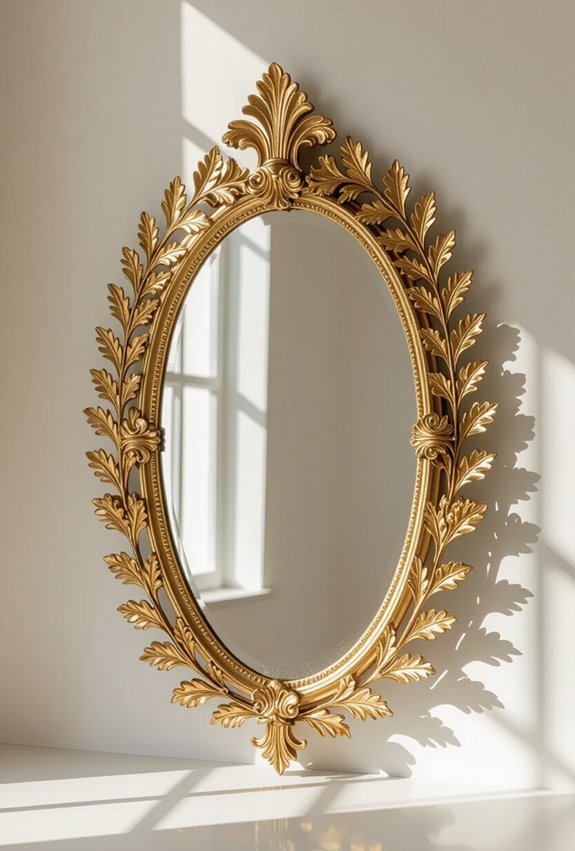 gilded vintage leaf mirrors