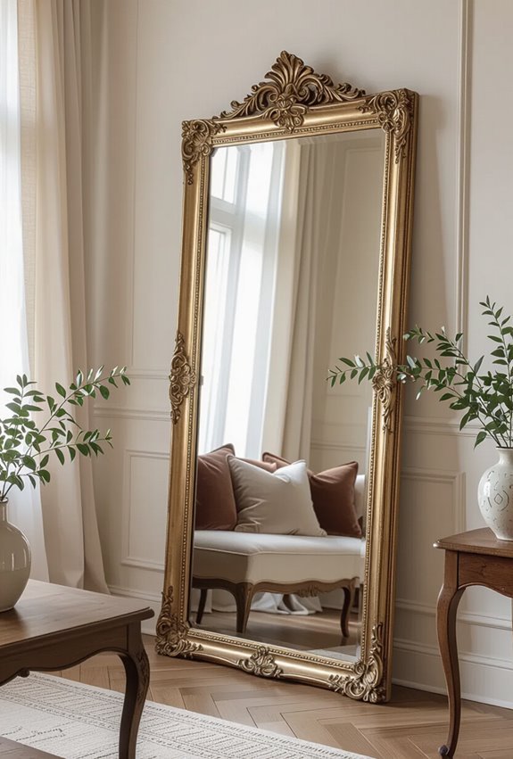gilt beveled patina mirrors