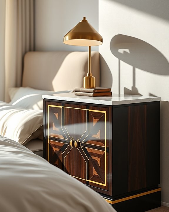 glamorous art deco bedside table