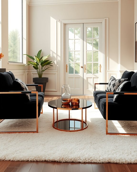 glamorous black rose gold chairs