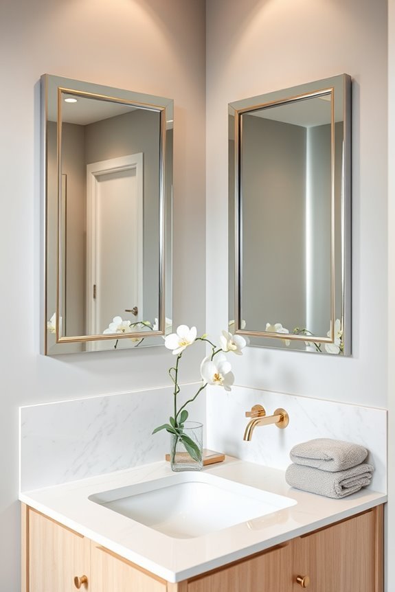 glamorous double mirror decor