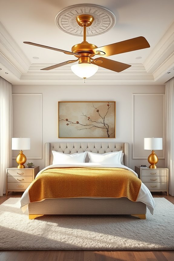 glamorous gold accent fans