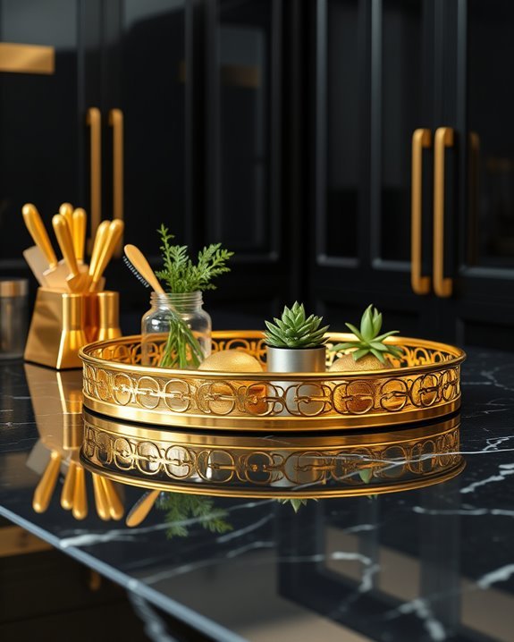 glamorous gold decorative trays