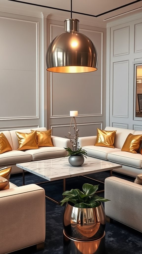 glamorous metallic accents added