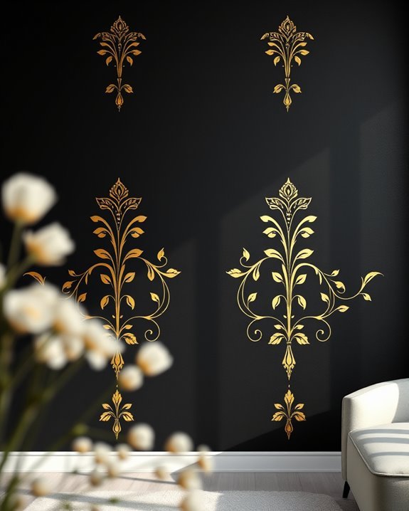 glamorous metallic gold stencils