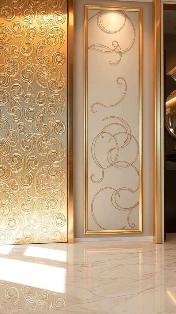 glamorous metallic wall finishes