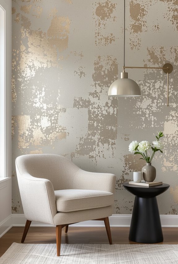 glamorous shimmering metallic accent