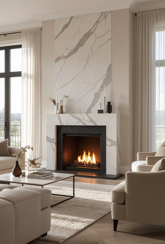 glamorous statement fireplace focalpoint
