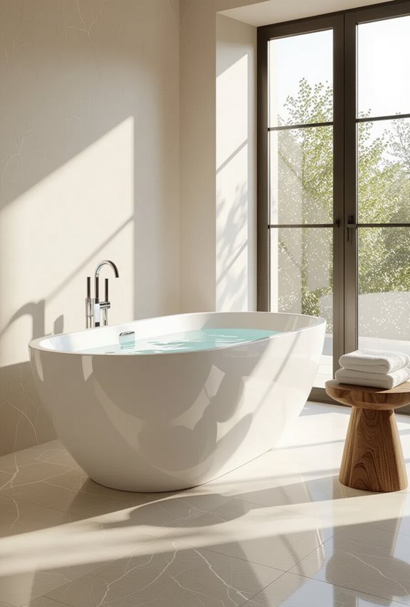 glossy freestanding tubs brighten