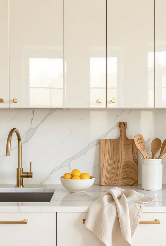 glossy lacquered glamorous kitchen cabinetry