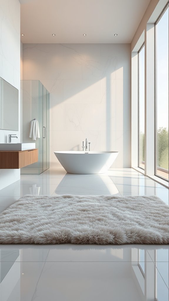 glossy large bathroom tiles