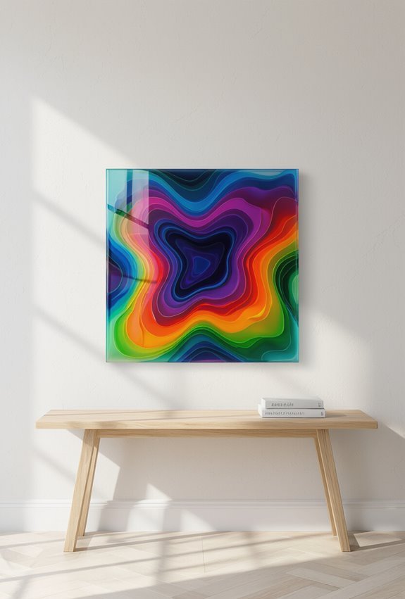 glossy multilayered vibrant resin