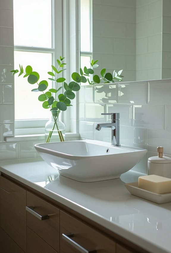 glossy tiles brighten small bathrooms