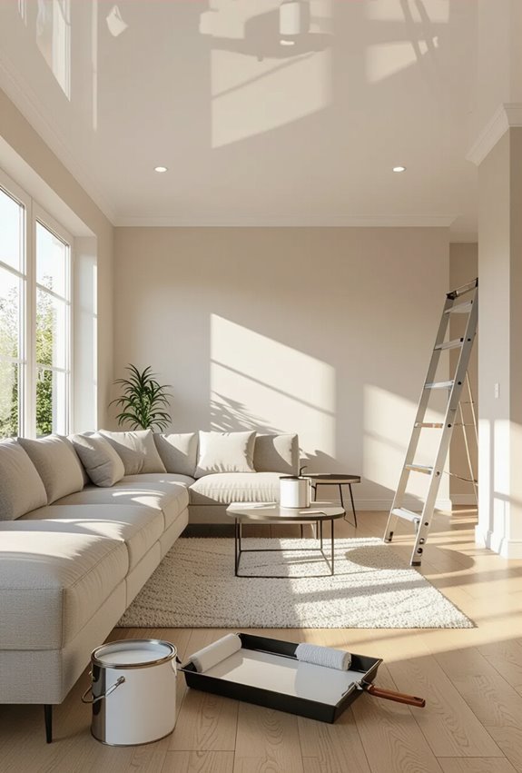 glossy white paint amplifies brightness