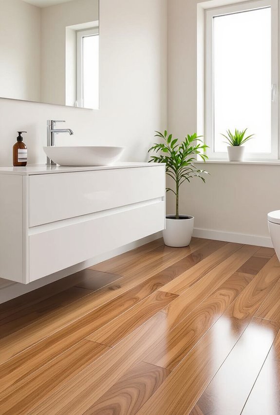 glossy wood floors enhance space